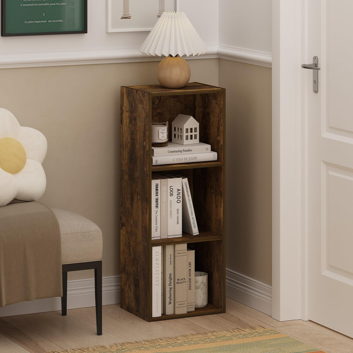 Furinno LUDER bookshelf open-shelves for easy access to books and decor.