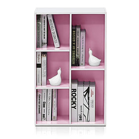 Furinno LUDER open cubes demonstrate versatile storage for books and bins