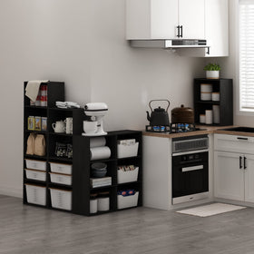 Furinno Luder 2-tier storage display for books, magazines, and decor.