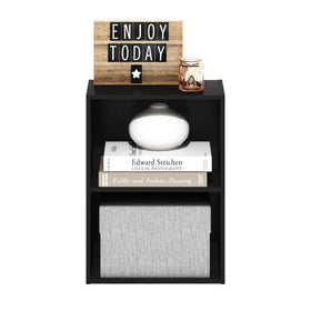 Furinno Luder back panel adds stability and prevents items from slipping behind.