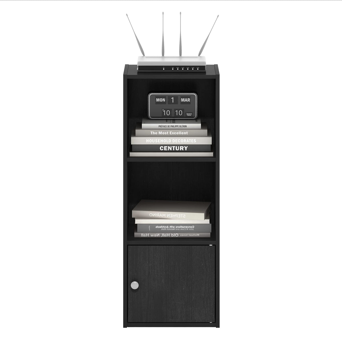 Furinno LUDER sturdy construction back panel enhances stability.