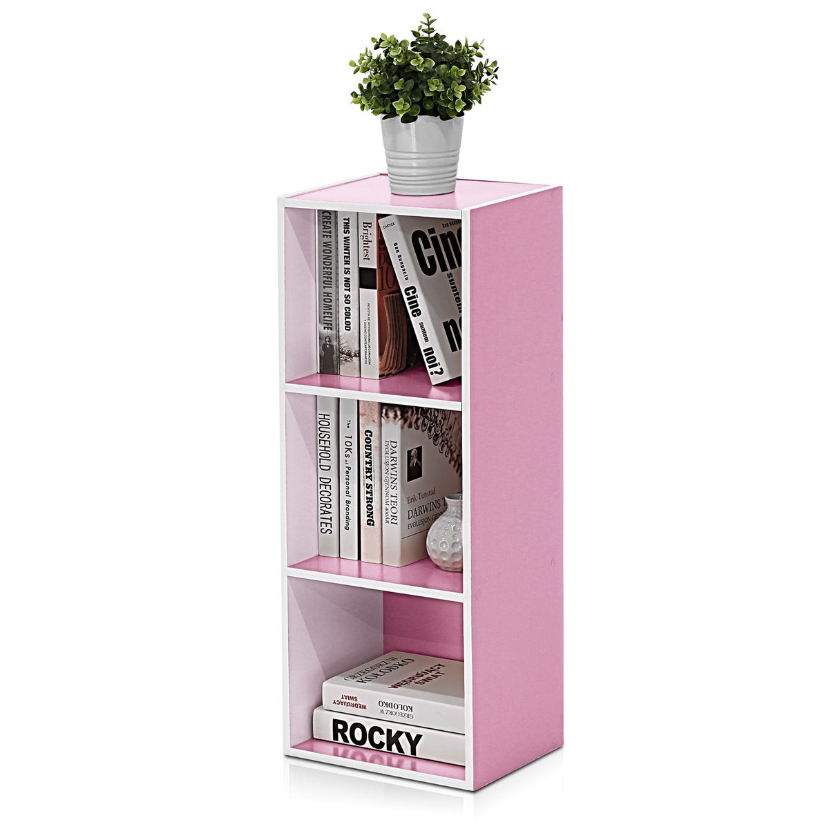Furinno LUDER three cubes display books and decor.