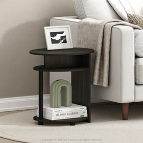 Furinno end table with three open tiers keeps essentials organized