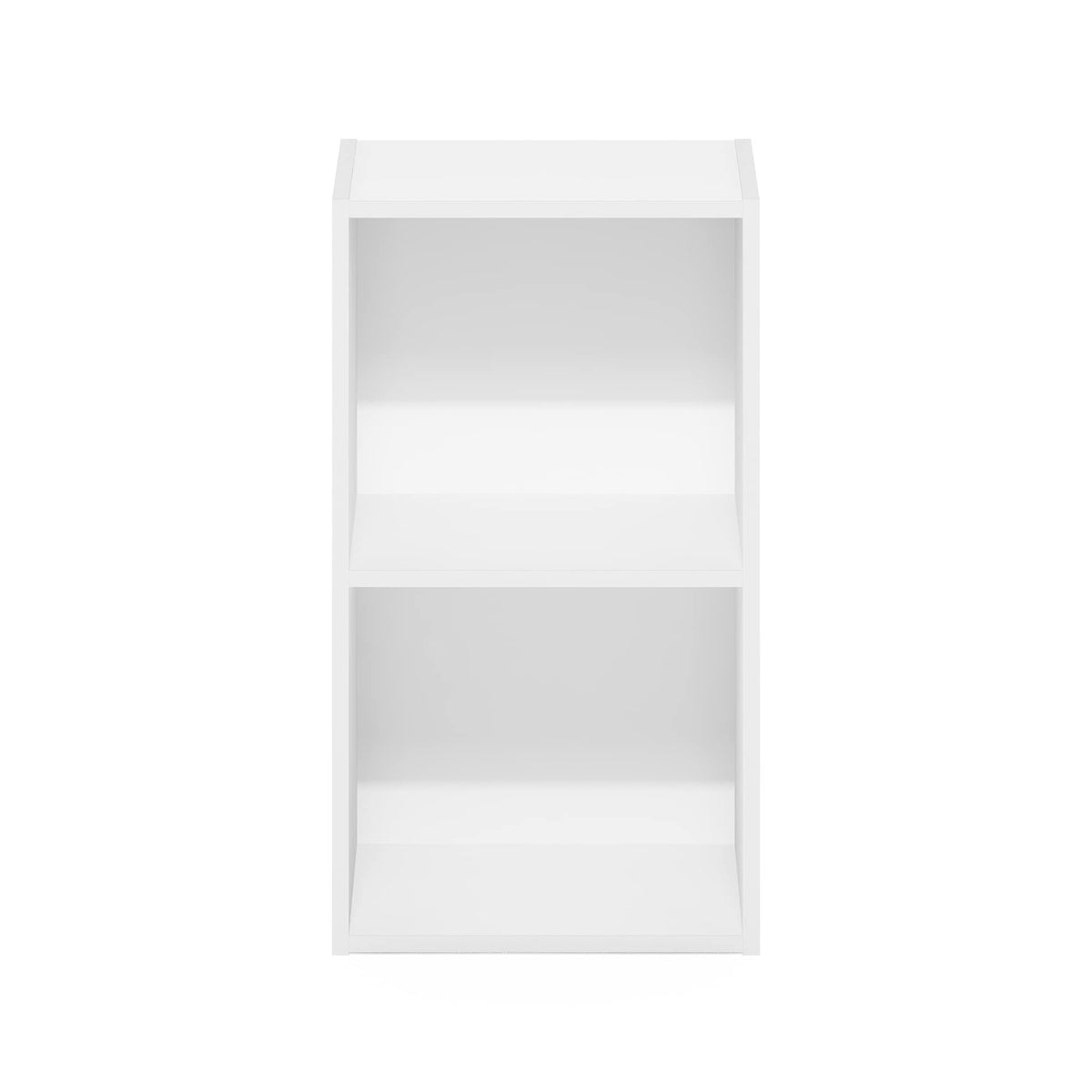 Furinno PASIR fully assembled 2-tier shelf in white.
