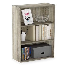 Furinno PASIR 3-tier book shelf with open design for easy access.