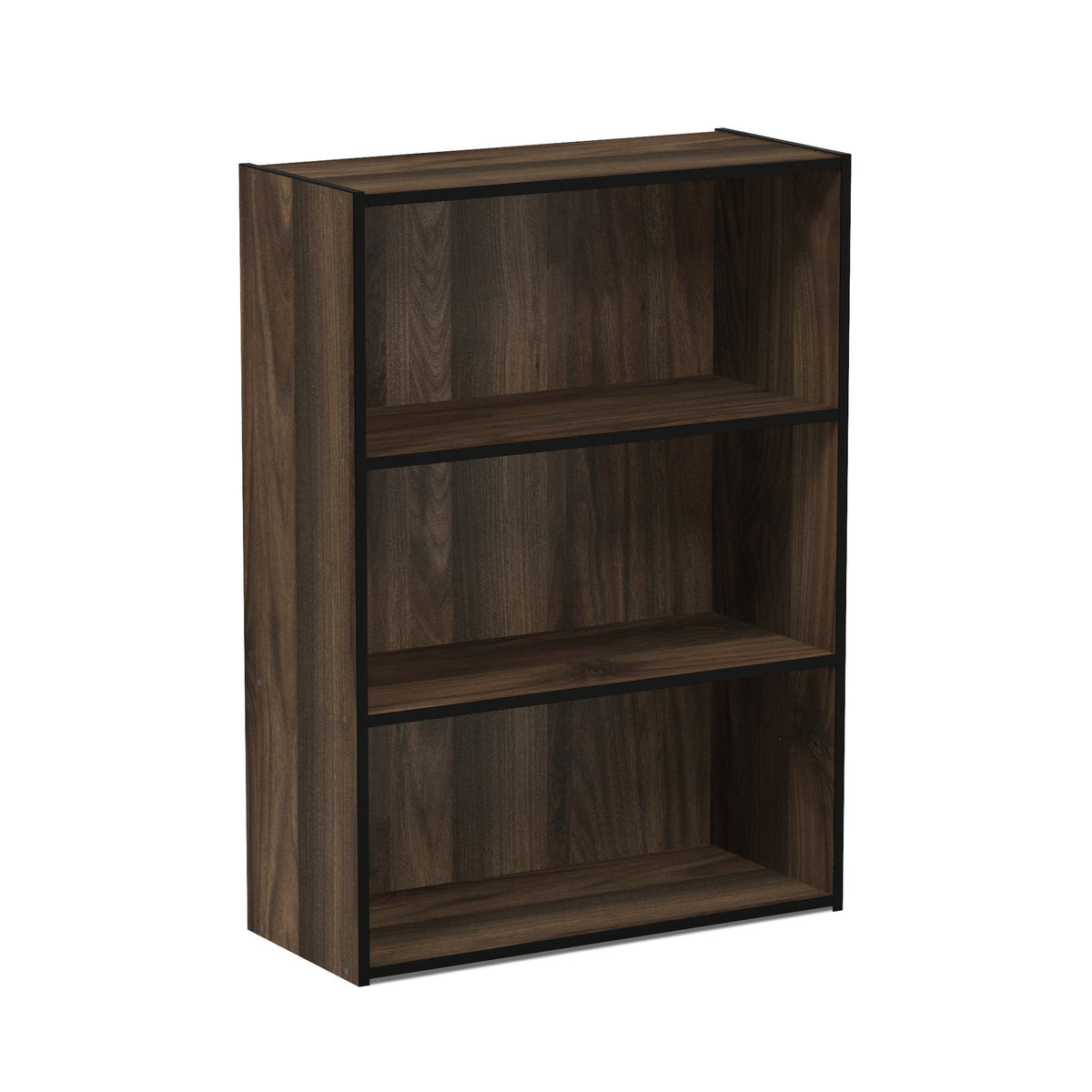 Furinno Pasir 3-tier open shelves for books and decor.