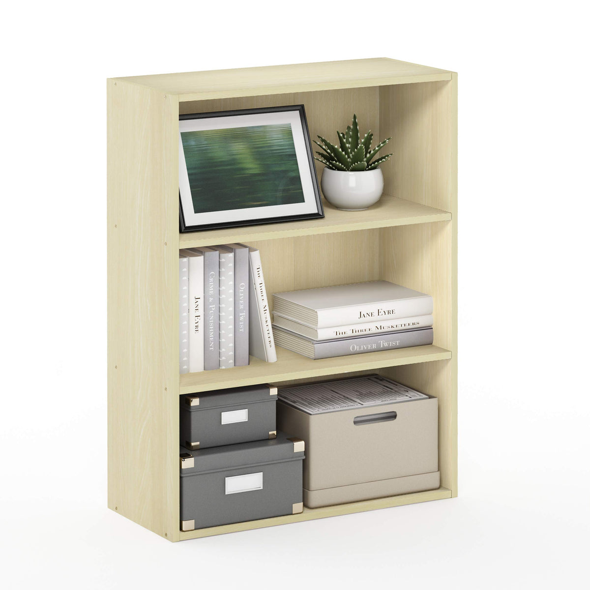 PASIR shelf in living room setup keeps books and decor tidy