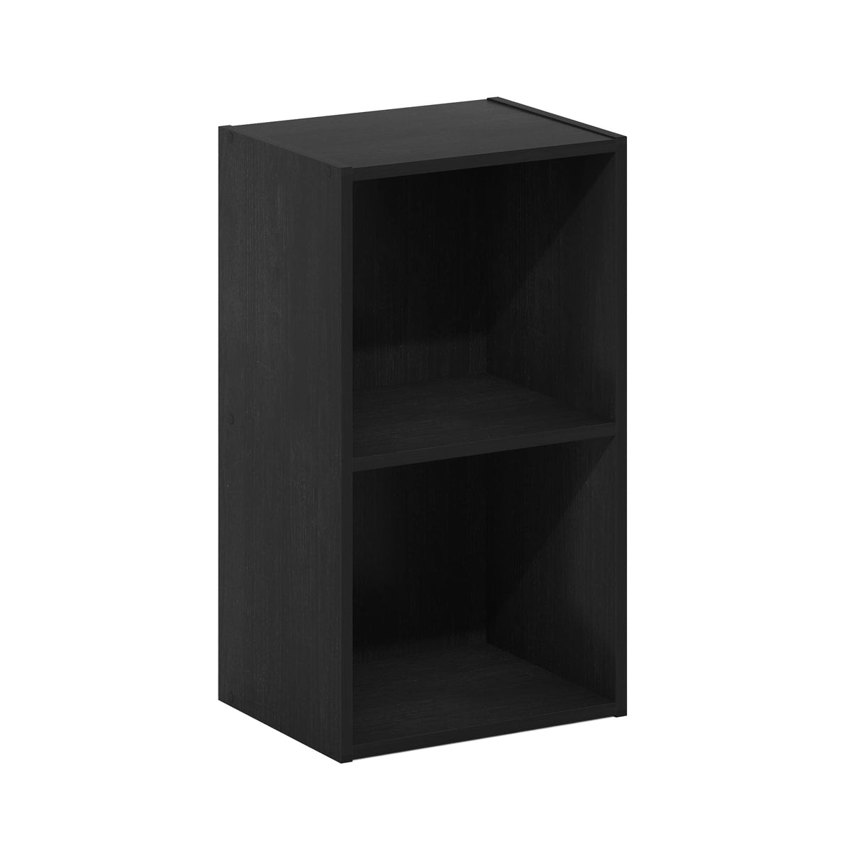 Back panel design helps prevent items from sliding behind the shelf.