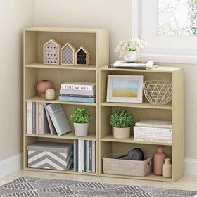 Wide shelves layout on Furinno PASIR for easy book display