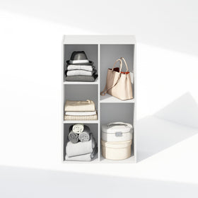 Furinno Reed sturdy back panel adds stability and prevents items from slipping