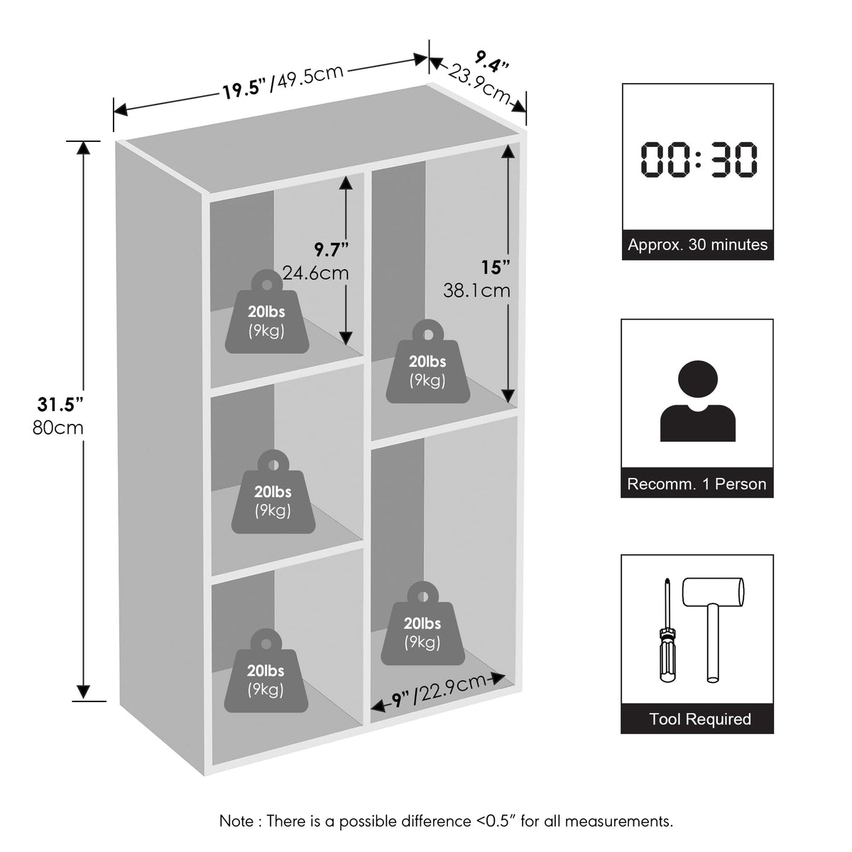 Furinno Reed open cubes for easy storage and visibility
