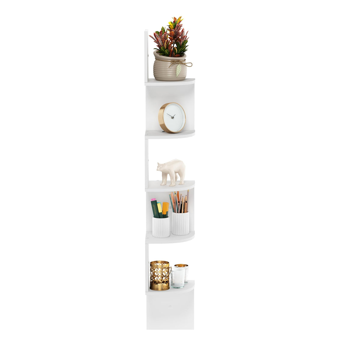 Furinno Rossi shelf dimensions reveal a compact 7.8 x 7.8 inches per tier.