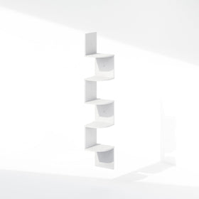 Furinno Rossi corner shelf in dorm room keeps essentials neatly arranged.