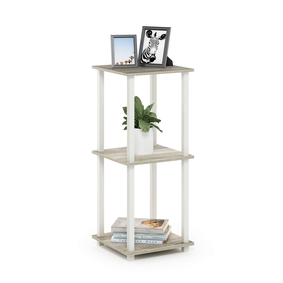 Furinno Simplistic bedside table features durable wood look and sturdy design.