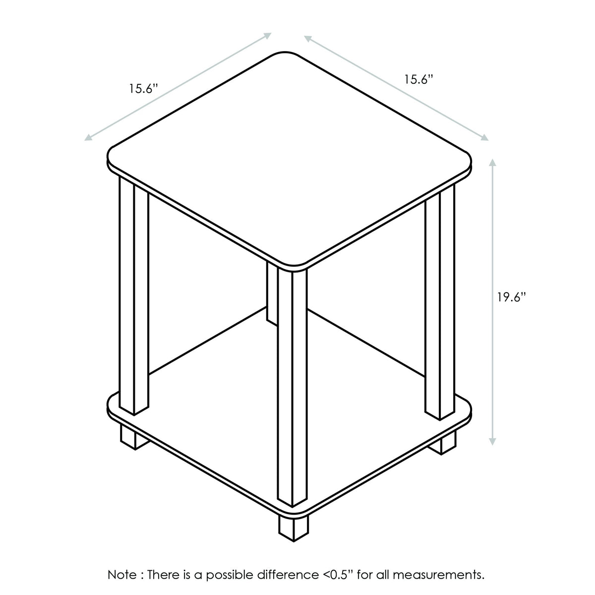 Furinno Simplistic end table two-tier storage suitable beside sofa or bed