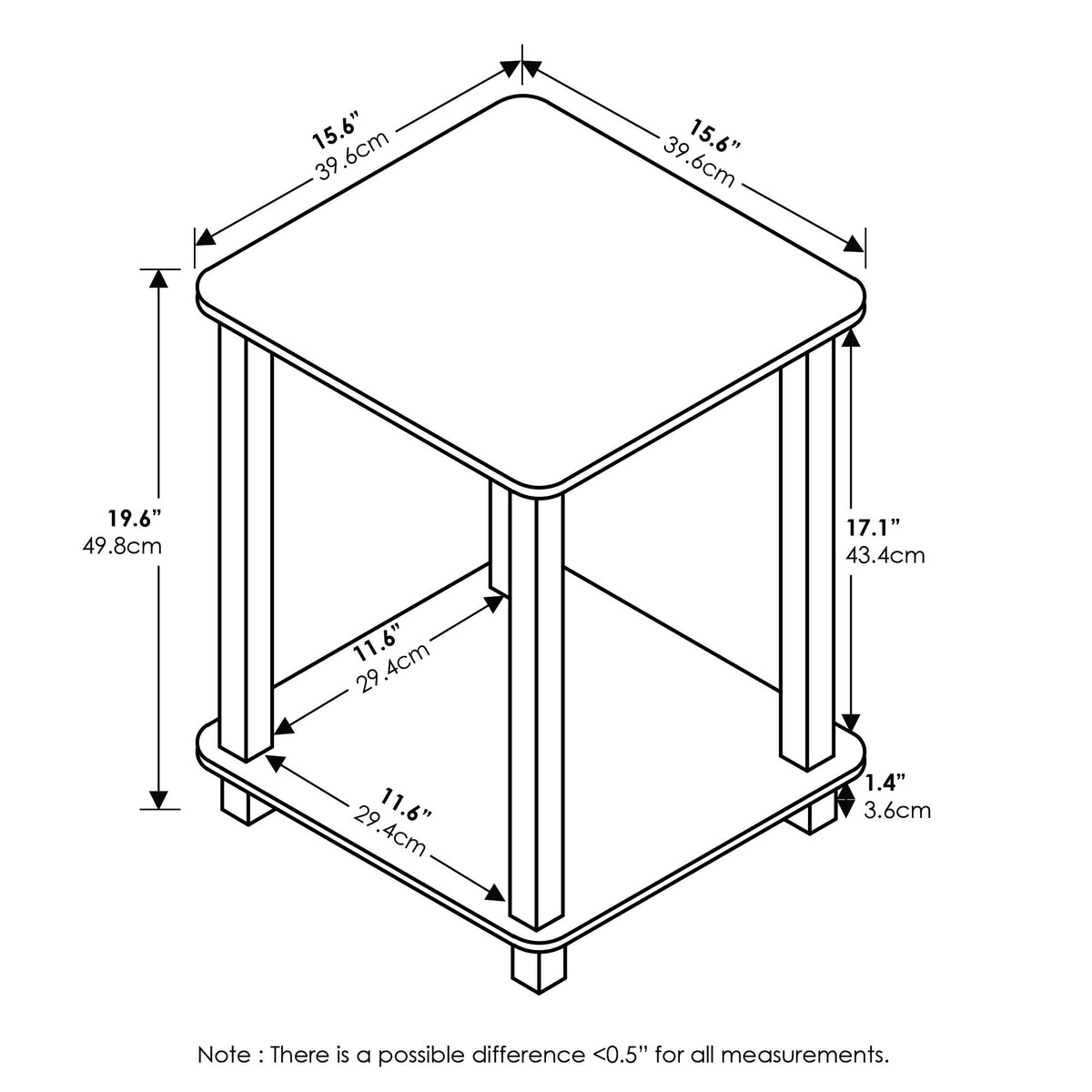 Furinno Simplistic bedside tables fit small rooms.