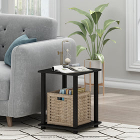 Furinno Simplistic side table set of 2, open lower shelf for storage.