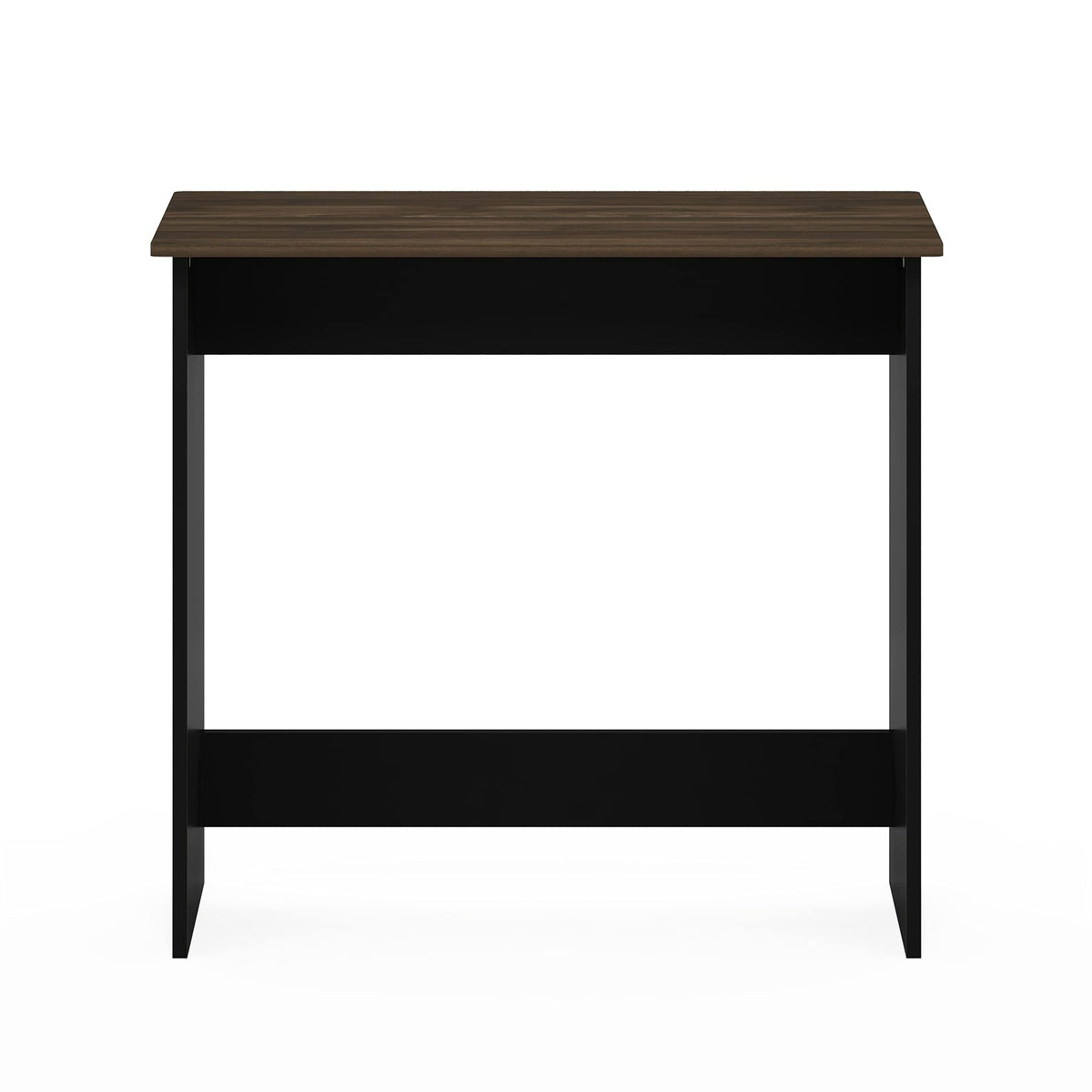 Furinno Simplistic Study Table in Columbia Walnut, open knee space for seated tasks