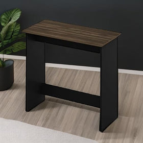 Furinno Simplistic Study Table in Columbia Walnut, close-up texture of warm wood grain