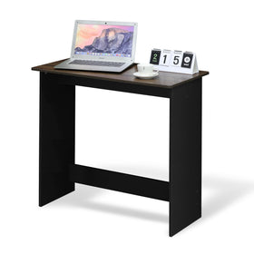 Furinno Simplistic Study Table in Columbia Walnut, top view highlighting compact workspace