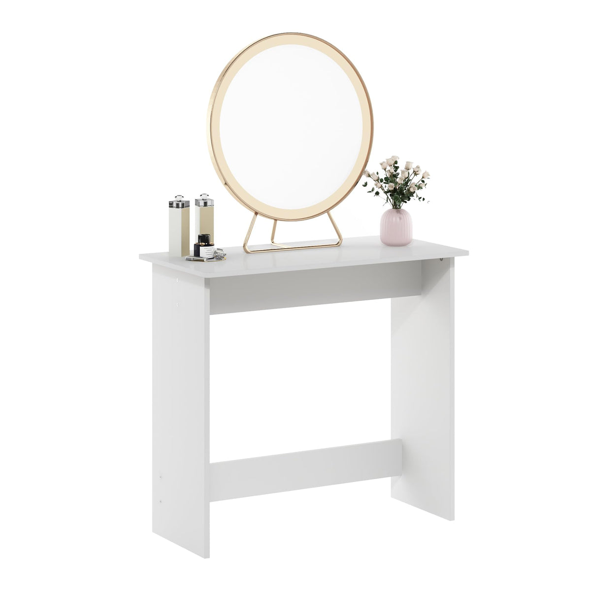 Furinno Simplistic Study Table in white, flat surface ideal for desks and decor.