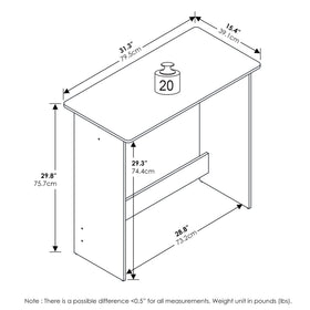 Furinno Simplistic Study Table in white, front view, clean workspace for study sessions.