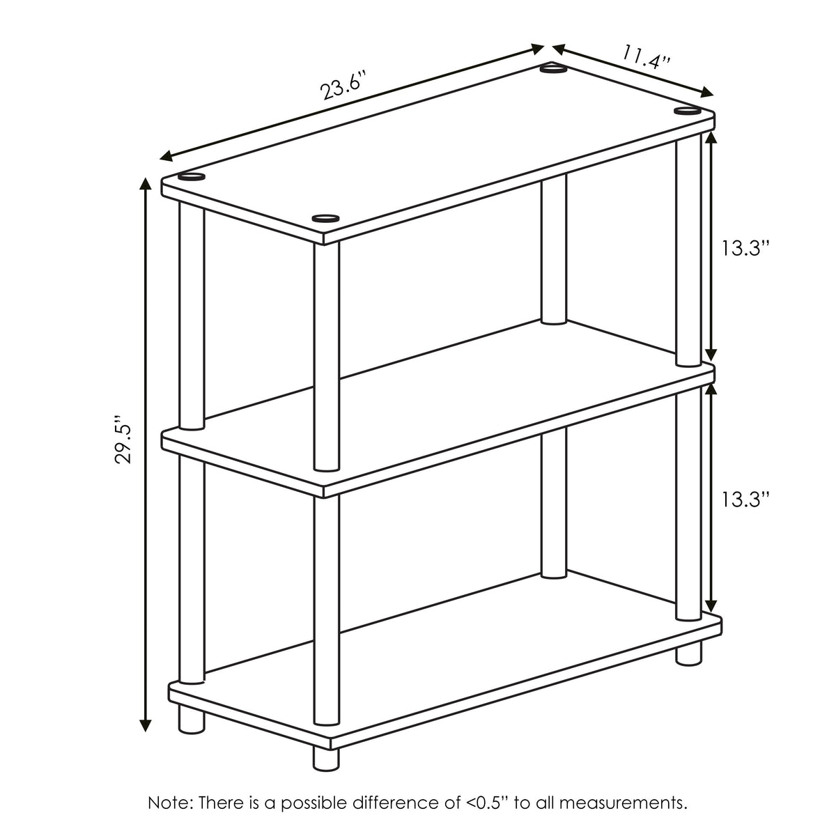 Furinno Turn-N-Tube corner shelf Espresso fits small rooms and keeps books organized.