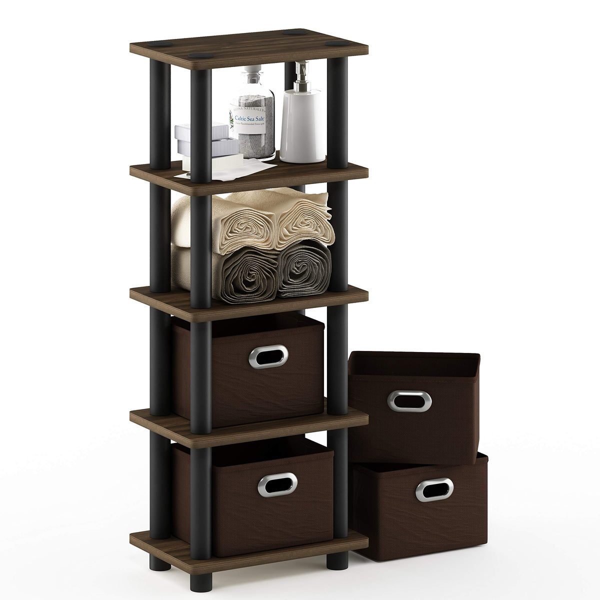 Furinno Turn-N-Tube uses recycled PVC tubes for durable, eco-friendly storage.