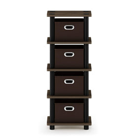 Furinno Turn-N-Tube top shelf supports up to 10 lbs for stable display.