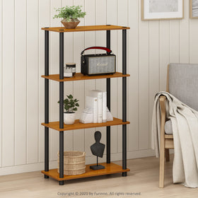 Furinno Turn-N-Tube 4-Tier Shelf Black complements modern rooms while keeping essentials visible