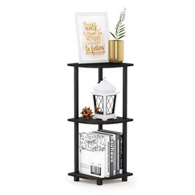 Furinno Turn-N-Tube corner shelf with 3 tier design for compact spaces.