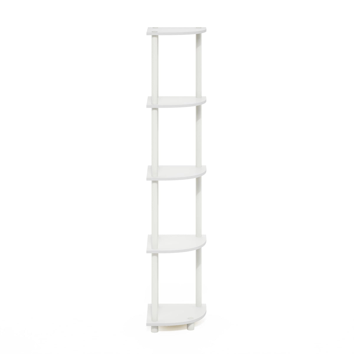 Furinno Turn-N-Tube corner shelf stable base illustrates safe placement