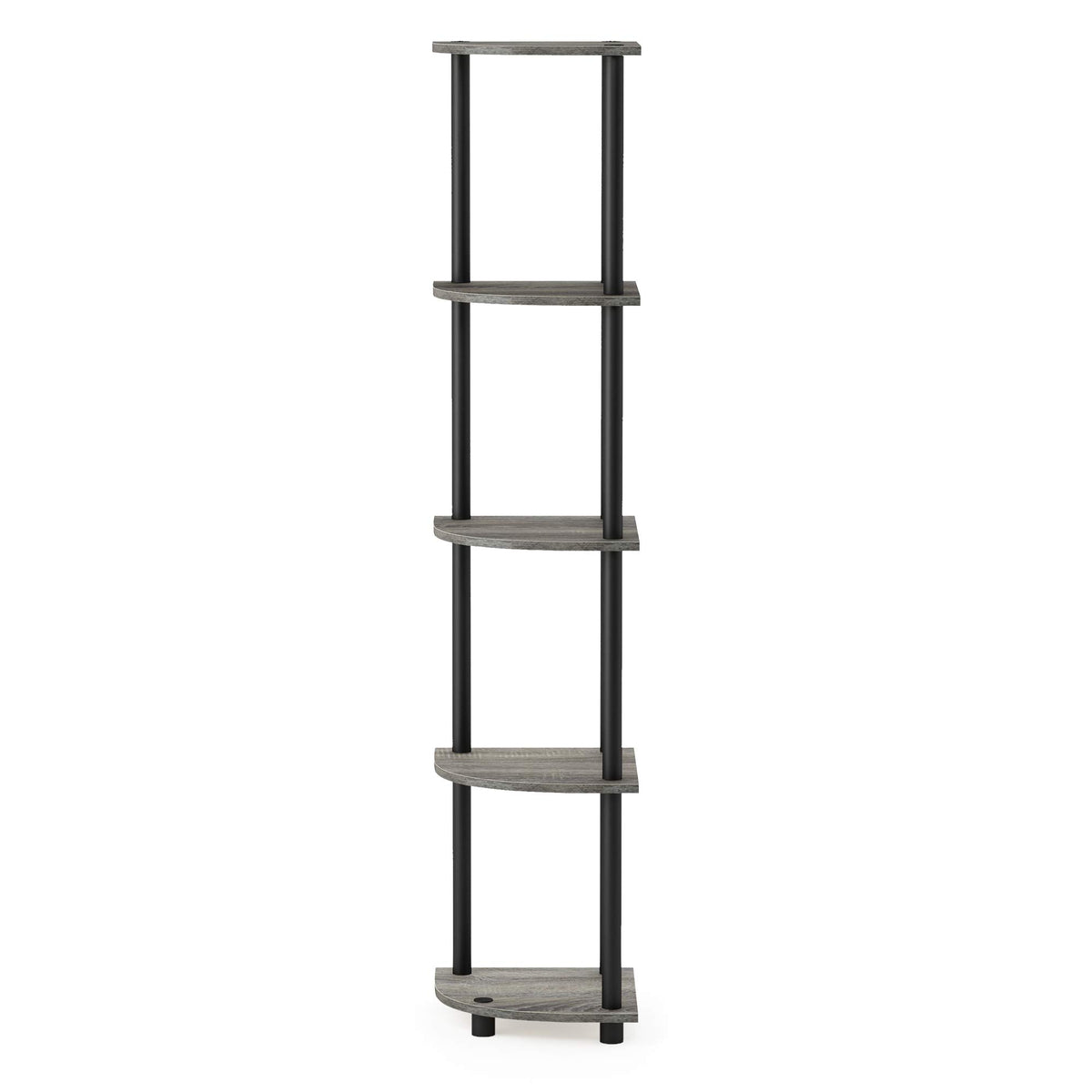 Furinno Turn-N-Tube shows dimensions and footprint in a room corner