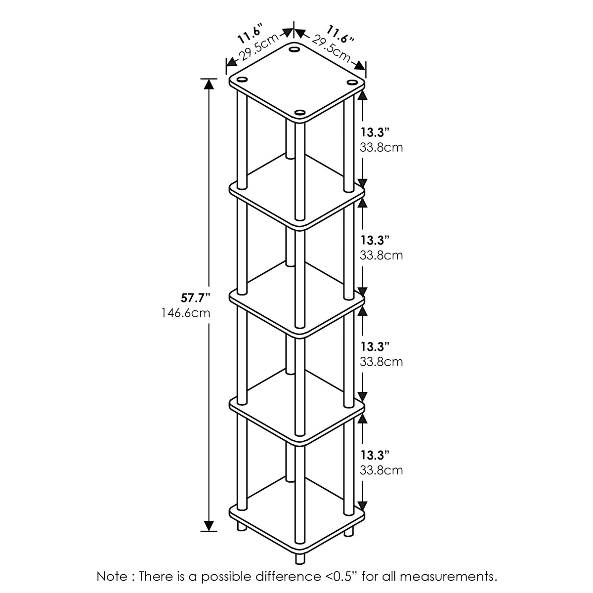 FURINNO Turn-N-Tube decorated display ideas in a corner.