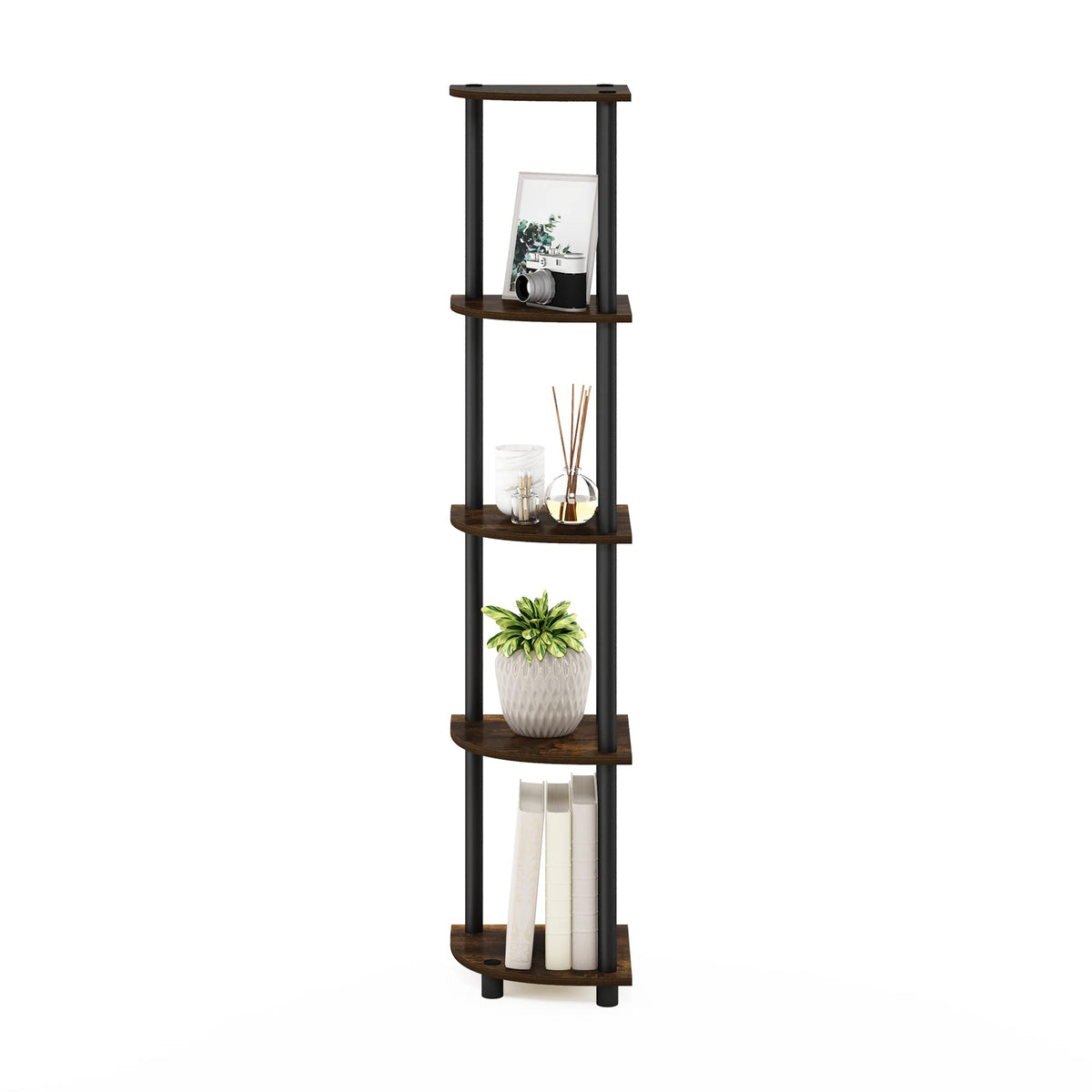 Furinno Turn-N-Tube dimensions 58 inches high fit narrow spaces effortlessly.