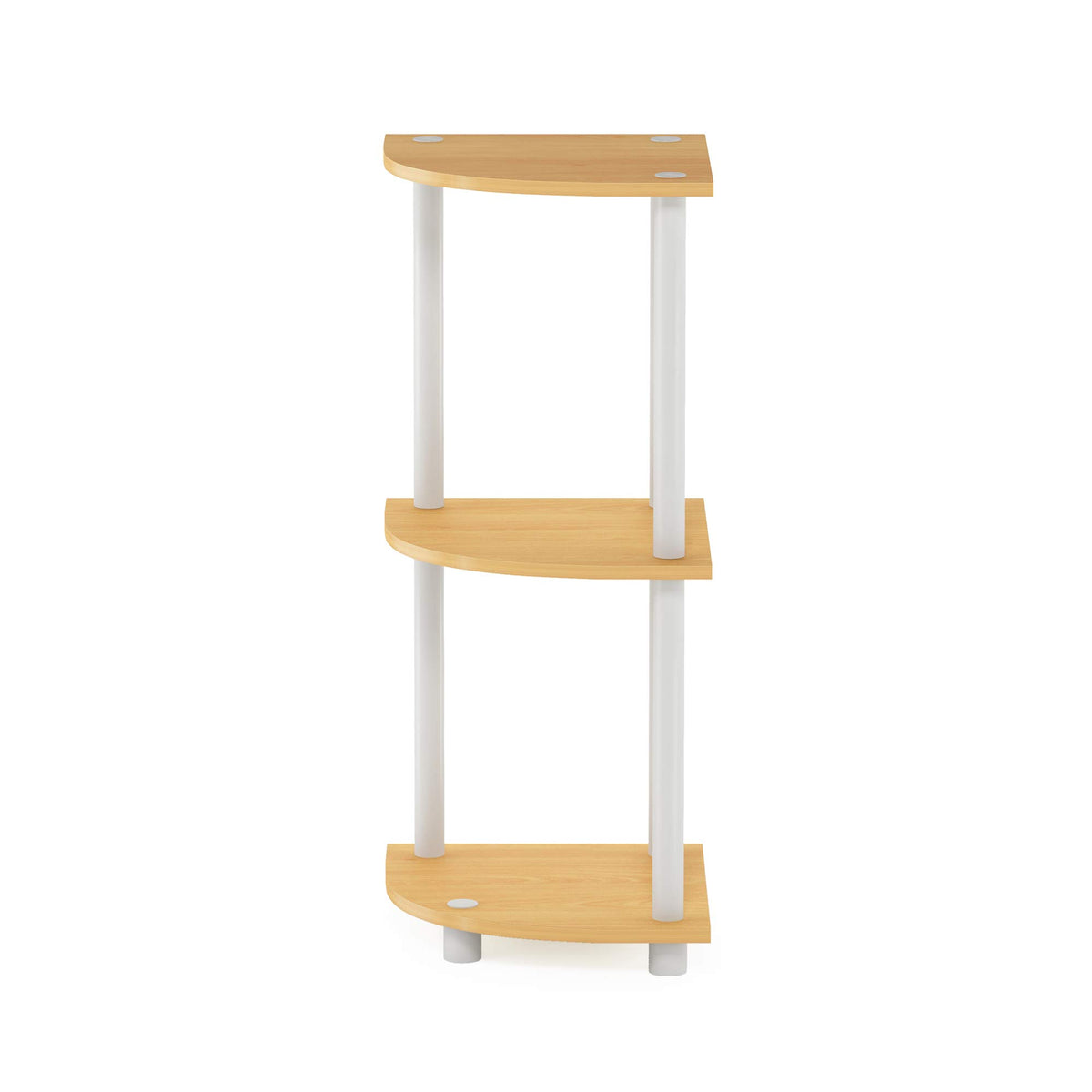 Compact dimensions of 11-6x11-6x29-6 beech corner shelf