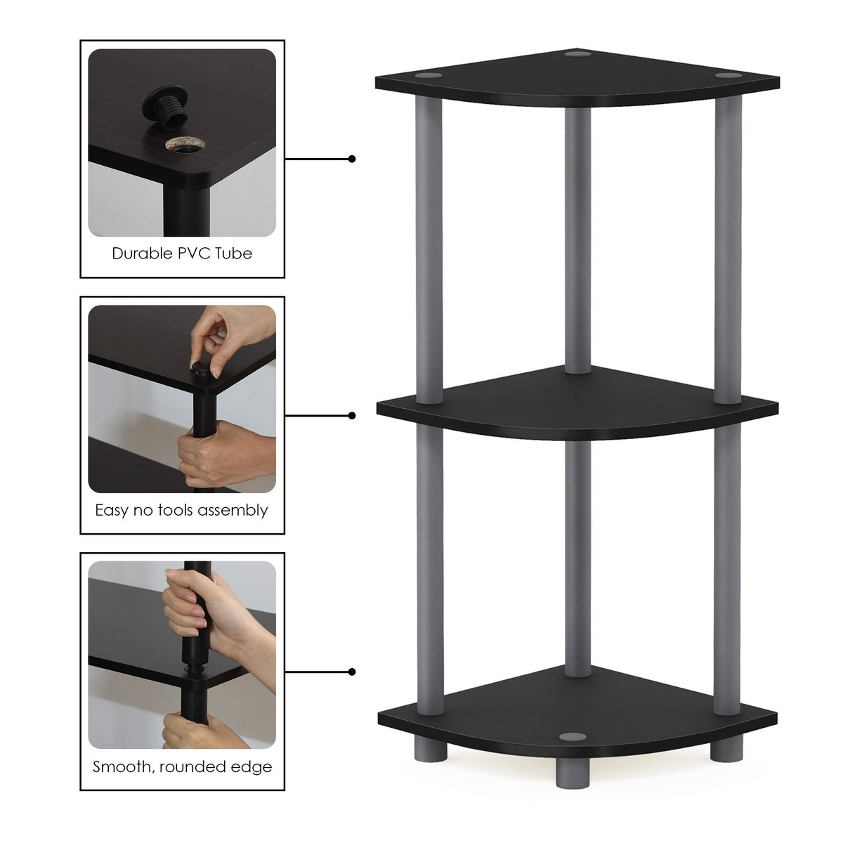 Furinno Turn-N-Tube dimensions 11.6x11.6x29.6 inches for compact placement