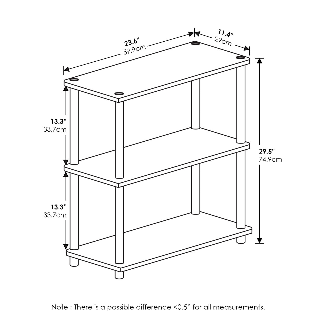 Furinno Turn-N-Tube durable composite wood supports daily organization.