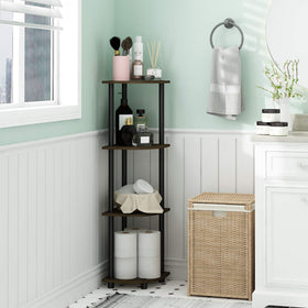Furinno Turn-N-Tube open display shelves showing books and decor