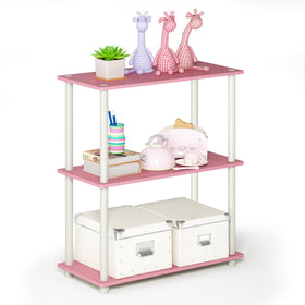 Furinno Turn-N-Tube living room display in pink for tidy, stylish accents.