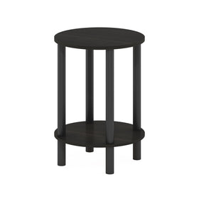 Furinno Turn-N-Tube nightstand ideal for bedside use beside bed, lamp, and clock.
