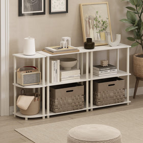 Furinno Turn-N-Tube open shelves offer easy access to essentials