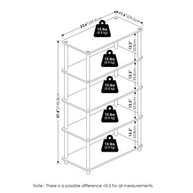 Furinno Turn-N-Tube shelf dimensions 57in height fit any room.