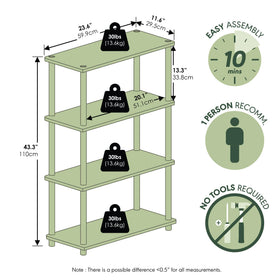 Furinno TURN-N-TUBE corner setup shows space-saving corner organization in black.