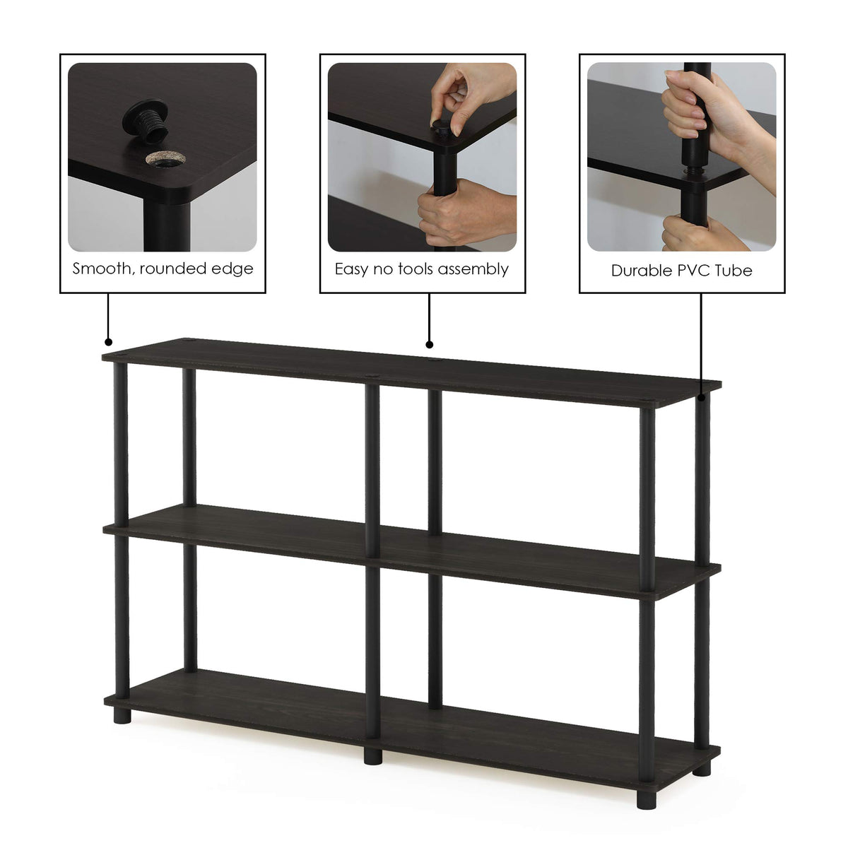 Furinno Turn-N-Tube uses FSC-certified wood for durable, eco-friendly storage.