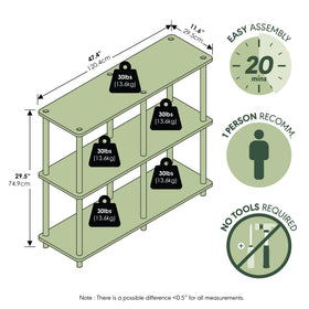 Furinno Turn-N-Tube shelves feature accessible open tiers for books and decor.