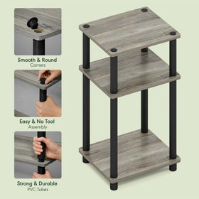 Furinno Turn-N-Tube table with books and decor for organized living spaces