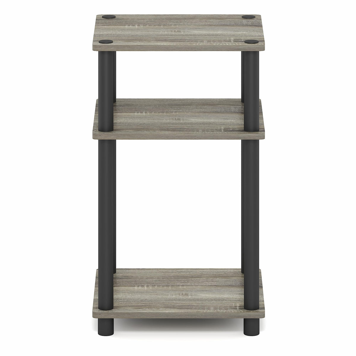 Furinno Turn-N-Tube grey oak finish blends with modern interiors