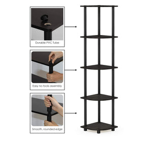 Space-saving corner design fits tight spaces in apartments and dorms.