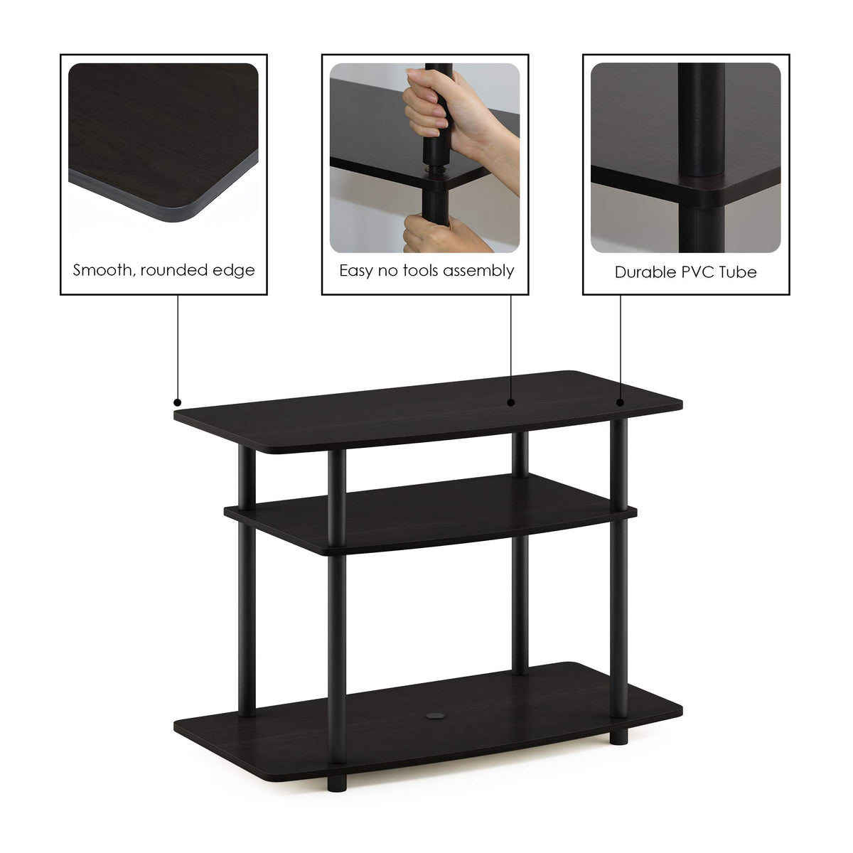 Furinno Turn-N-Tube stand easy tool-free assembly.